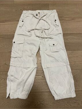 Free People White Cargo Pants